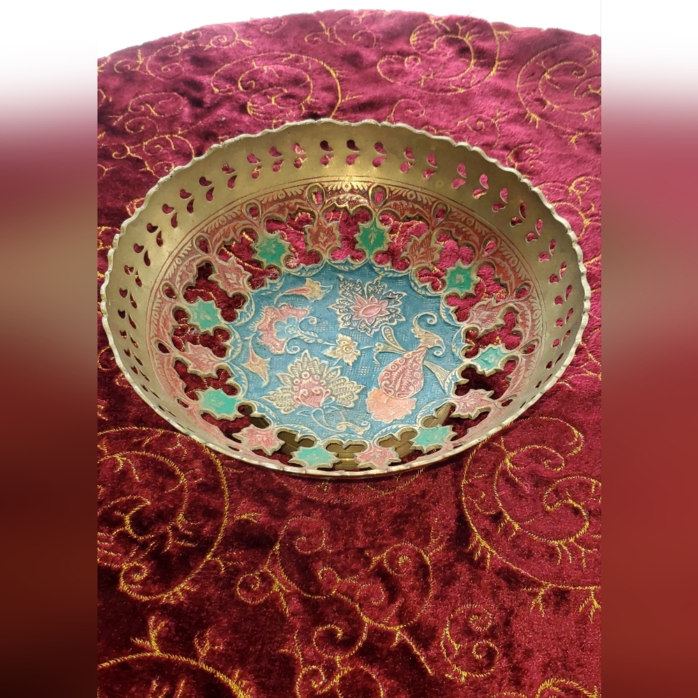 Decorative Brass Bowl with Intricate Design